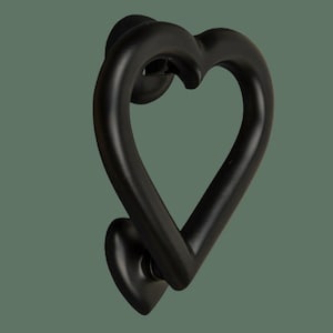Brass Bee Door Knocker - Black Finish - Solid Brass Heart Door Knocker - Door Knockers by Brass Bee