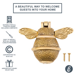 Bee door knocker by brass bee
