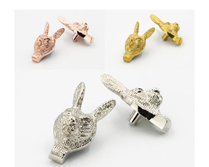 Brass Hare Rabbit Drawer Knob Drawer Handle Knobs Etsy
