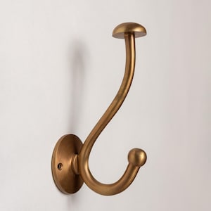Solid Brass Mushroom Coat Hook | Towel Hook | Wall Mounted Wall Hook | Hooks for Walls | Solid Brass Hooks in 3 Brass Finishes