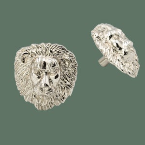 Brass Lion Drawer Knob | Silver Drawer Handle | Cabinet knob | Nickel Finish