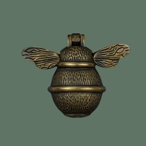 Bee Door Knocker for front door | Polished Solid Brass Heritage Knockers Strike Plate | UPVC | Bumblebee Front Door Furniture