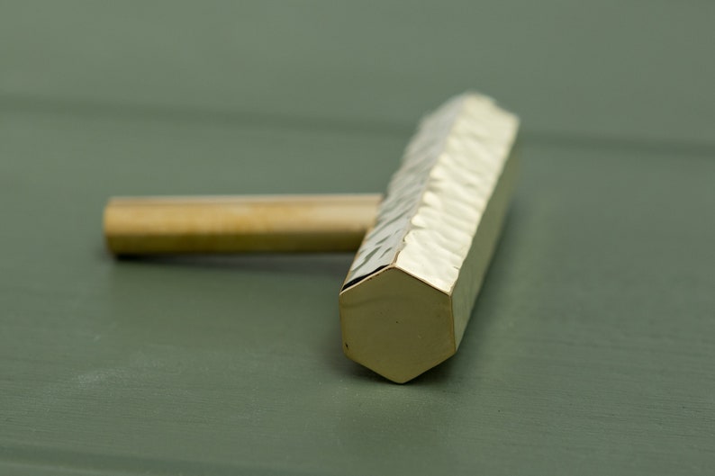 Solid Brass Hexagonal Hammered Cabinet Pull & Knobs | Modern Furniture ...