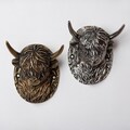 Highland Cow Door Knocker | Polished Solid Brass Front Door Hardware