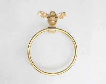 Brass bee Towel Ring - Toilet stand, roll holder, towel ring, toothbrush holder - Solid brass bathroom towel rail holder