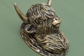 Highland Cow Door Knocker for front door | Polished Solid Brass Knockers Strike Plate | Composite | Front Door Furniture Brass bee