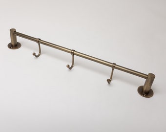 Solid Brass Kitchen Hook Rail Utensil Hanging Rail Wardrobe