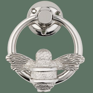 Bee Door Knocker for front door | Polished Solid Brass Bee Ring | Bee Knockers | UPVC Composite | Bumblebee Front Door Furniture