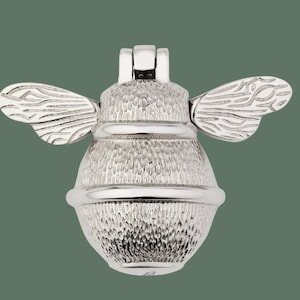 Bee Door Knocker for front door Silver | Polished Solid Nickel Chrome Knockers Strike Plate | UPVC | Bumblebee Front Door Furniture