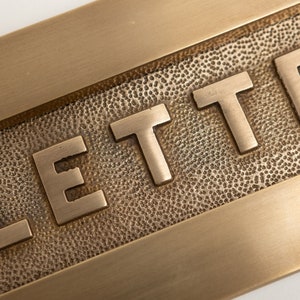 Brass bee Antique Brass Letter Plate - Unlacquered Brass with LETTERS Embossed with a Brass bee