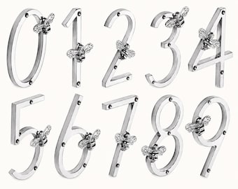 Nickel Bumblebee House Number | 5 inch