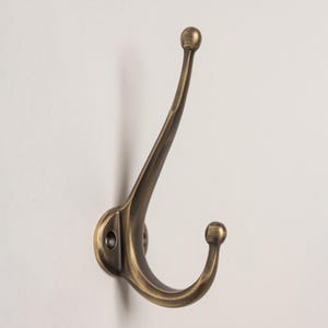 Solid Brass Oval Coat Hook | Towel Hook | Wall Mounted Wall Hook | Hooks for Walls | Solid Brass Hooks in Antique/Satin Brass