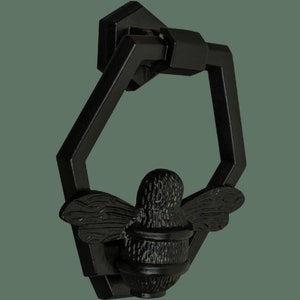 Honeycomb Bee Door Knocker - Black Finish