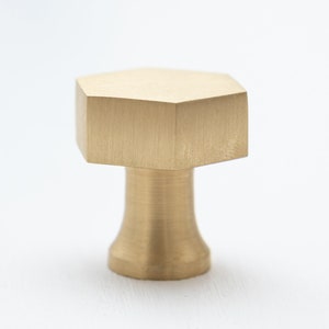 Solid Brass Hexagonal Knob | Pull Handles & Knobs | Kitchen Handles ...