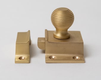 Solid Brass Cupboard Latch - Satin Brass Finish