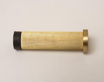 Solid Brass Straight Knurled Door Stop – Antique Finish, Vintage Style Home Decor