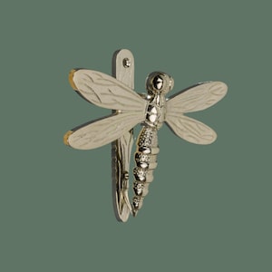Brass Bee Door Knocker - Silver - Nickel Finish - Solid Brass Dragonfly Door Knocker - Door Knockers by Brass Bee