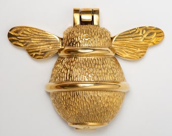 Handmade Solid Brass Bee Door Knocker | Gold Finish