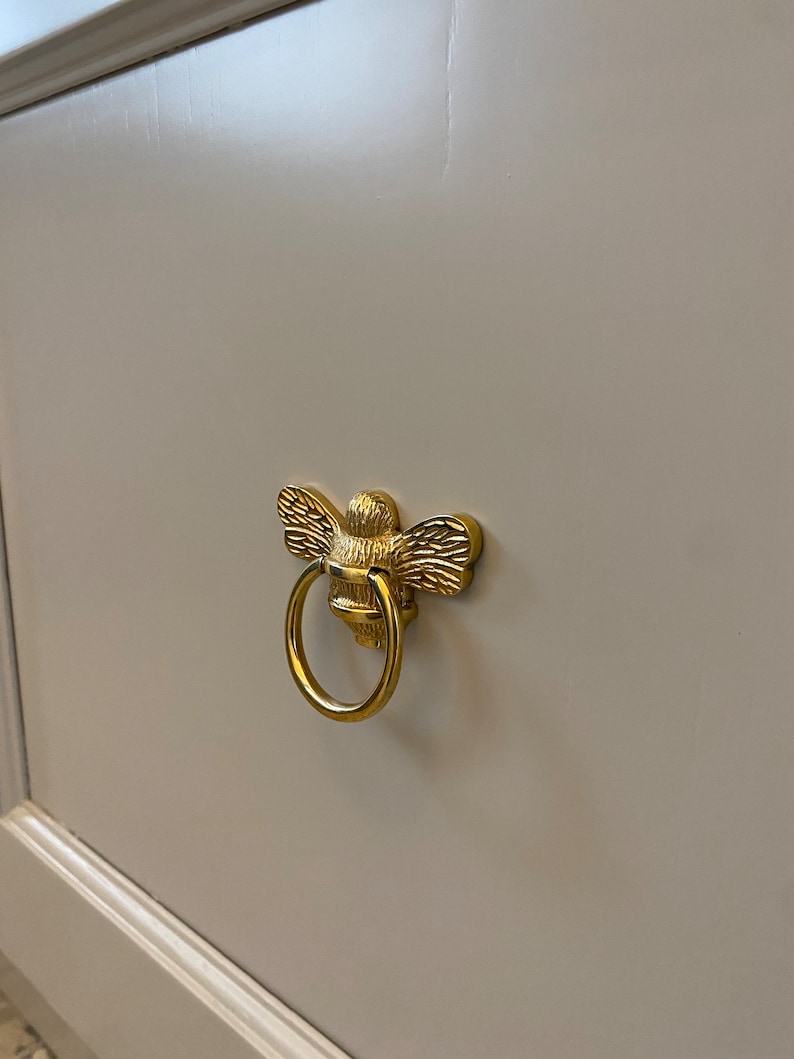 Bee Ring Drawer Pulls Drawer Knob Bee Drawer Handle Solid Brass Bee Cabinet knob Cupboards Doors Cabinets & Drawers wardrobe image 5