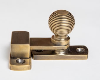 Solid Brass  Beehive Cupboard Latch - Antique Brass Finish