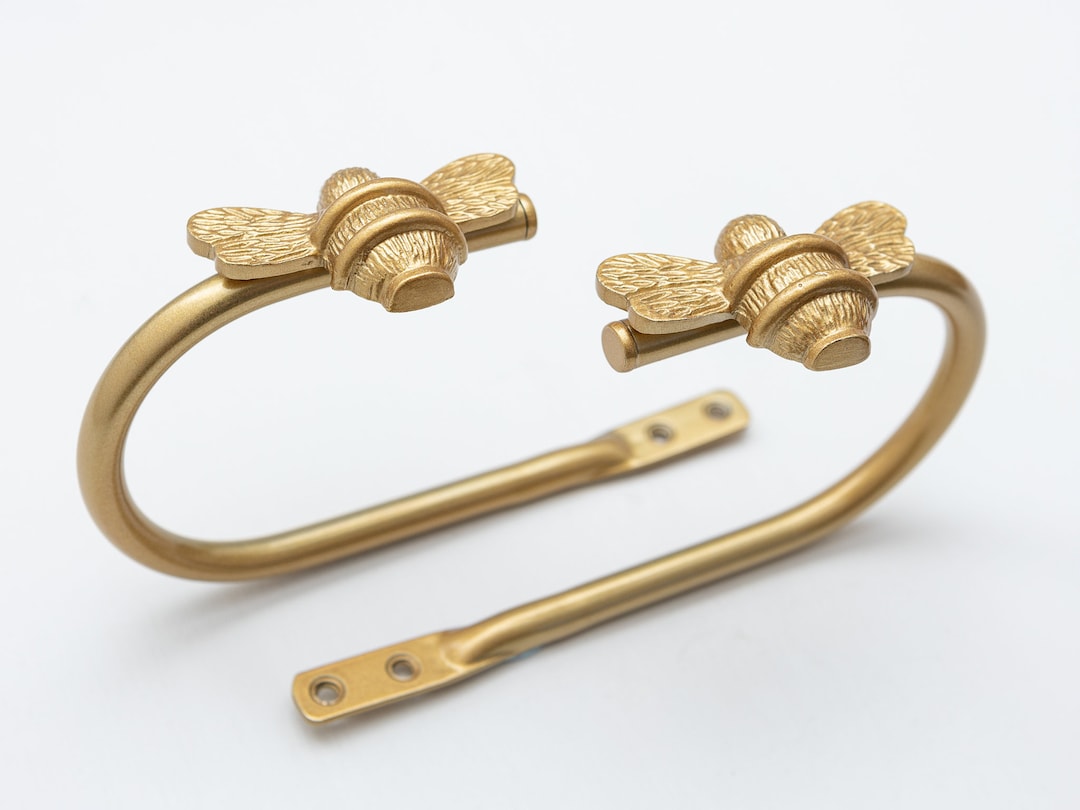 2 Gold Bee Curtain Holdbacks Brass Bee Curtain Tie Backs Bumblebee