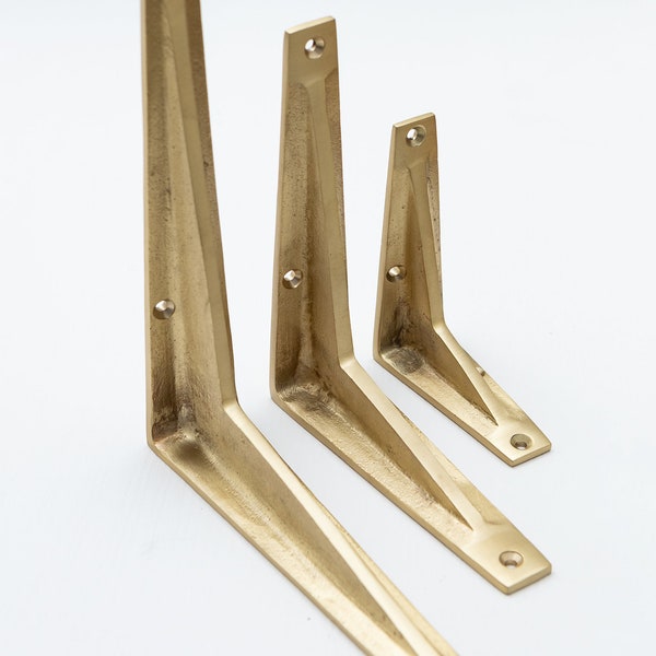 Solid Brass Shelf Bracket | Heavy Duty, Kitchen Bookshelf (Sold Individually)