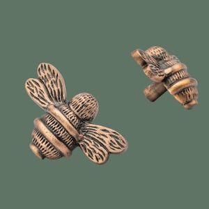 Messing Massiv Bienen Schubladenknauf | Antikes Kupfer-Finish