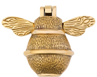 Brass Bee Door Knocker | Polished Bumblebee Front Door Furniture