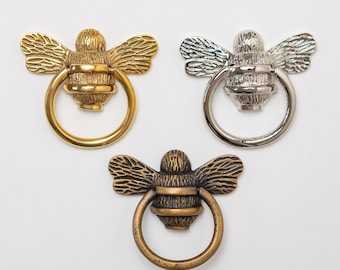 Solid Brass Bee Ring Drawer Pull | Cabinet Knob