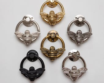 Solid Brass Bee Door Knocker | Bumblebee Front Door Furniture