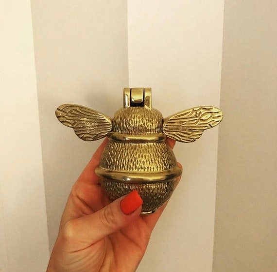 Solid Brass Bumble Bee Door Knocker In Brass Finish Etsy
