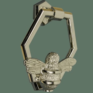 Brass Honeycomb Bee Door Knocker - Silver - Nickel Finish - Door Knockers by Brass Bee