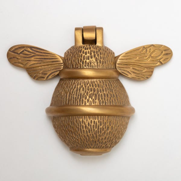 Brass Bumble Bee Door Knocker | Bronze Finish, Front Door Decor