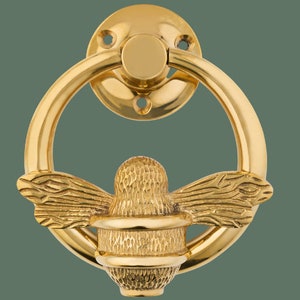 Bee door knocker by brass bee