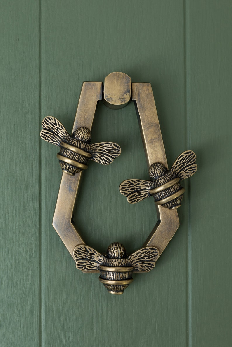 Solid Brass Bee Door Knocker - HIVE Queen Bee Design - Etsy