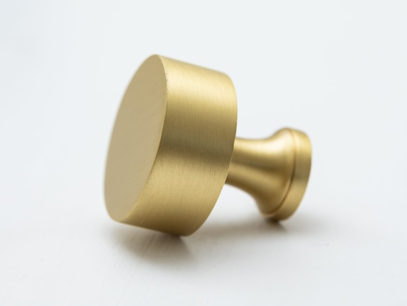 Solid Brass Round Plain Knob | Pull Handles & Knobs | Kitchen handles  | Bedroom Furniture - Solid Brass Cabinet pulls