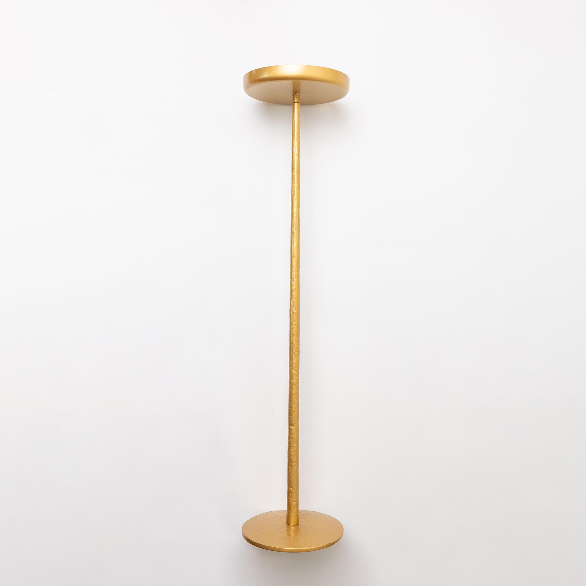 Tall Hammered Gold Candle Holder