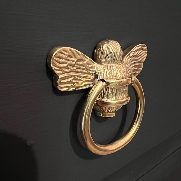 Bee Ring Drawer Pulls Drawer Knob | Bee Drawer Handle Solid Brass | Bee Cabinet knob | Cupboards Doors Cabinets & Drawers wardrobe