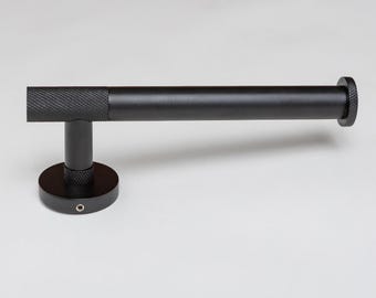 Matte Black Knurled Bathroom Accessory Range - Towel Rail - Roll Holder - Hook - Knurled