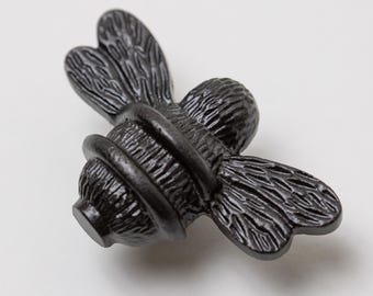 Solid Brass Bee Drawer Knob | Black Cabinet Handle