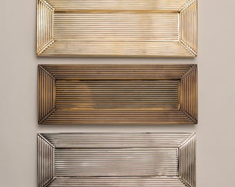 Straight Knurled Unlacquered Brass Letter Plate - Available in 3 finsihes