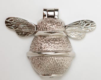 Handmade Nickel Bumble Bee Door Knocker | Polished Brass Accent