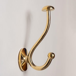 Solid Brass Mushroom Coat Hook | Towel Hook | Wall Mounted Wall Hook | Hooks for Walls | Solid Brass Hooks in 3 Brass Finishes