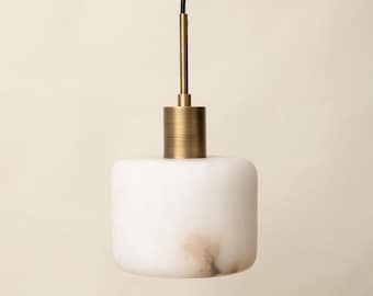 Alabaster Pendant Light – Solid Brass Hanging Light
