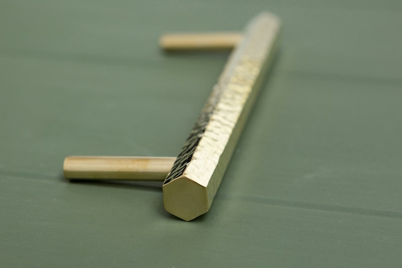 Solid Brass Hexagonal Hammered Cabinet Pull & Knobs | Modern Furniture ...