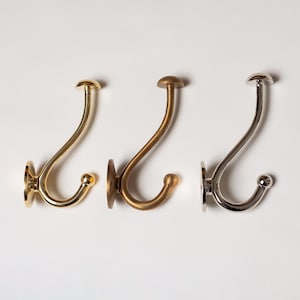 Solid Brass Mushroom Coat Hook | Towel Hook | Wall Mounted Wall Hook | Hooks for Walls | Solid Brass Hooks in 3 Brass Finishes