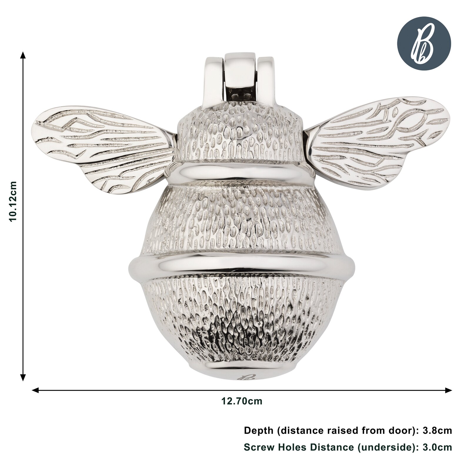 Bee Door Knocker for Front Door Silver Polished Solid Nickel Etsy UK