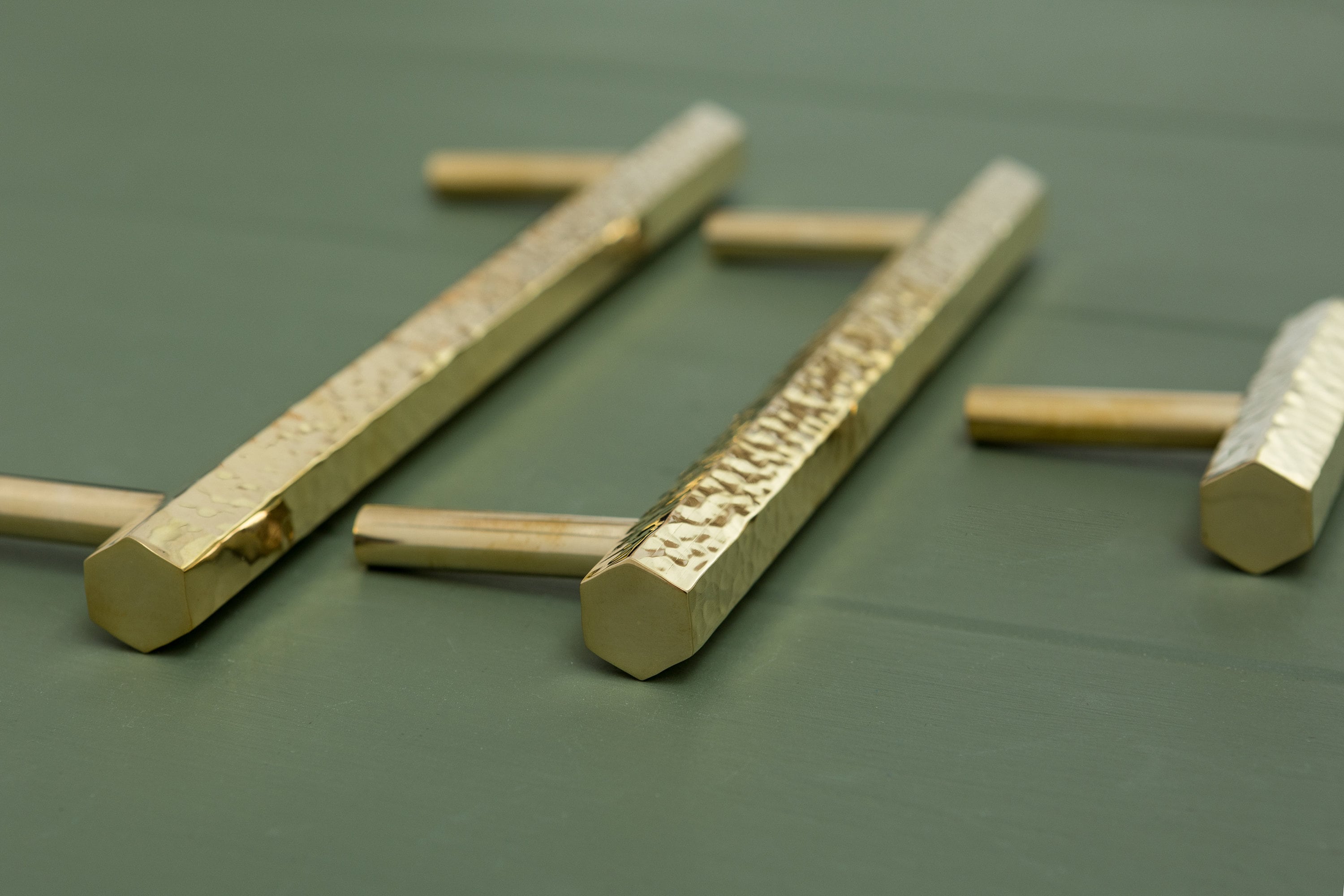 Solid Brass Hexagonal Hammered Cabinet Pull & Knobs | Modern Furniture ...