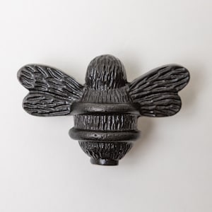 6 pomos de cajón con diseño de abeja negra / tiradores de hierro para gabinete