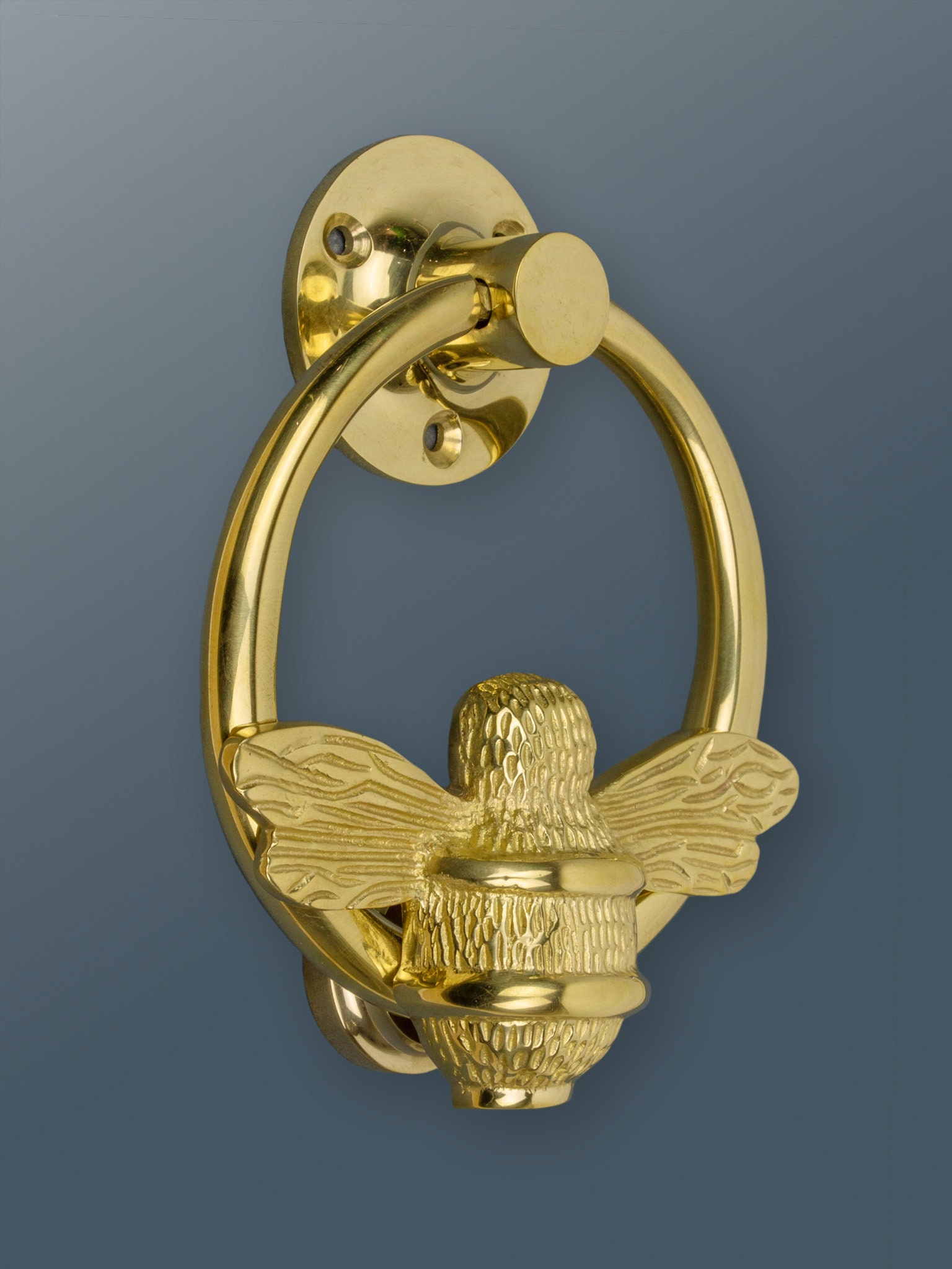 Wholsale Messing Bumble Bee Heart deurklopper - nikkel afwerking voor je winkel